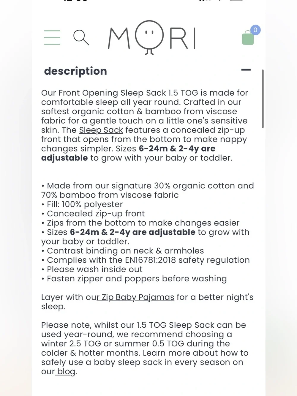 MORI Sleep Sack